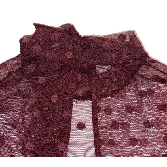 Vince Camuto Chloe Long Sleeve Lace Chocolate Burgundy Bodysuit Size XS… - Picture 4 of 6